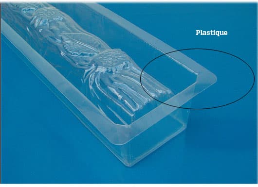 GOUTTIERE A BUCHE PLASTIQUE DECOR FEUILLE
