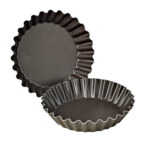 LOT DE 4 MOULES TARTELETTES CANNELEES