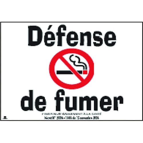 PANCARTE \"DEFENSE DE FUMER\"