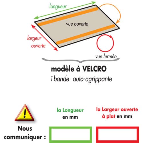 POCHE-BALANCELLE-REPOSE PATON- A VELCRO-SUR MESURE - 1 bande auto agrippante