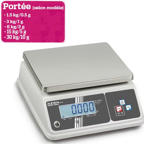 BALANCE  DE TABLE - Portée maximale 1.5 à 30 kg selon modèle