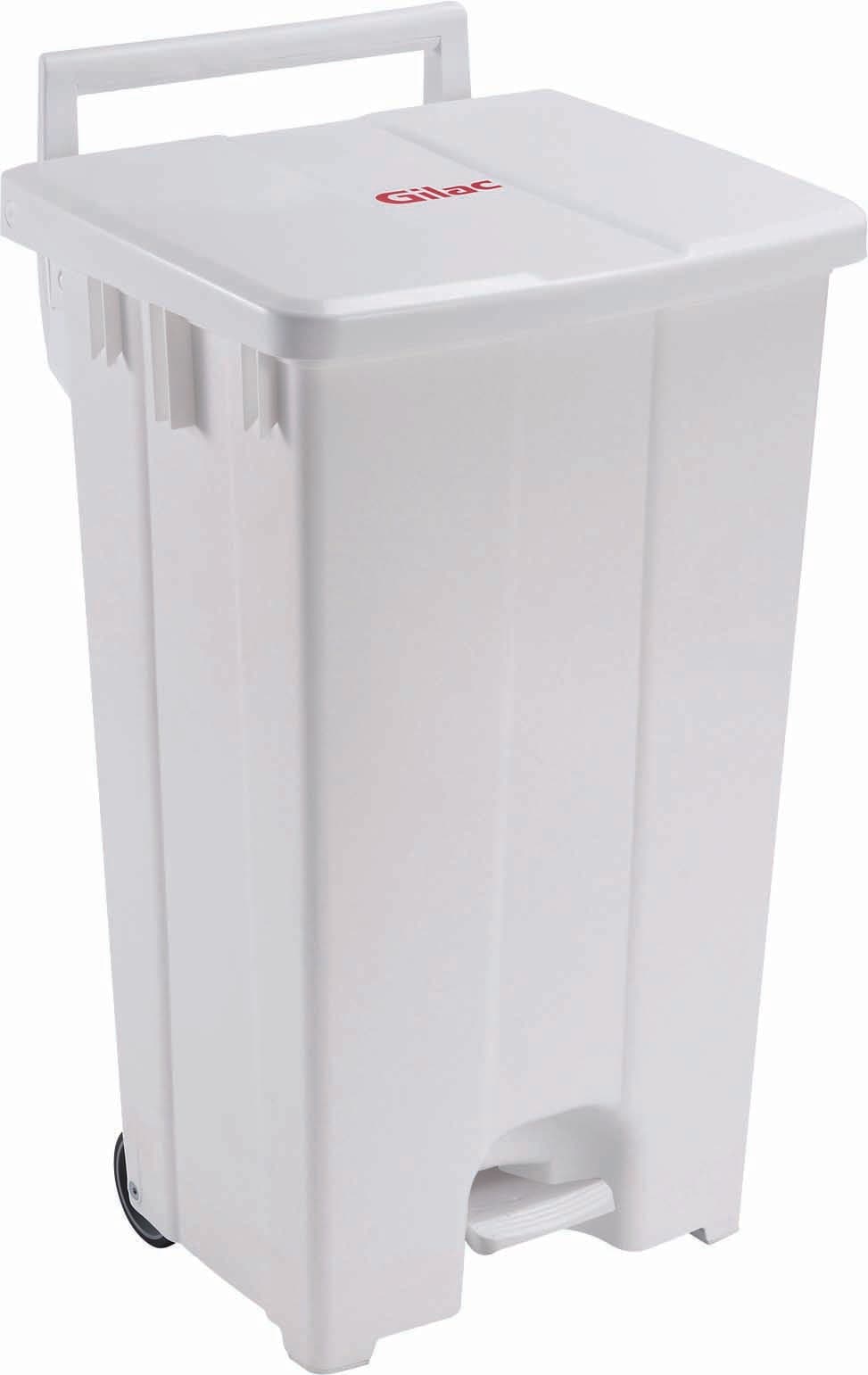 COLLECTEUR A PEDALE PP - 100 LITRES - COUVERCLE BLANC