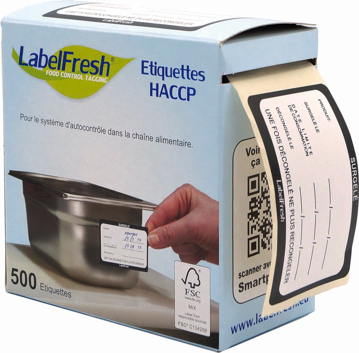 500 ETIQUETTES SURGELATION 70X45 MM - Image 2