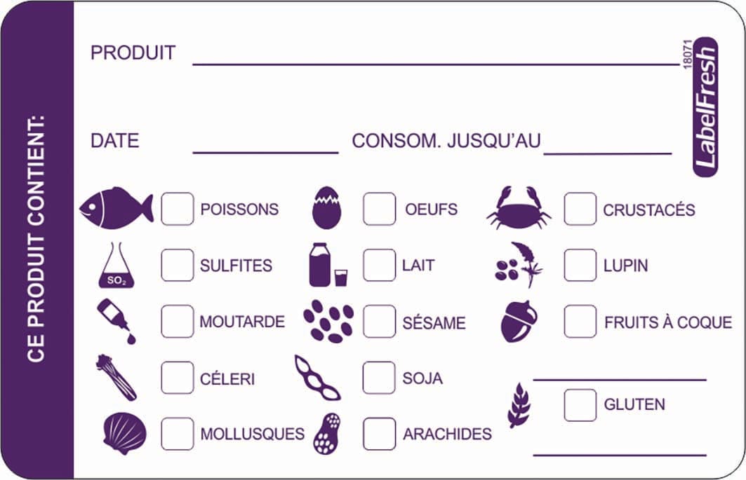 500 ETIQUETTES ALLERGENES 70X45 MM - Image 2