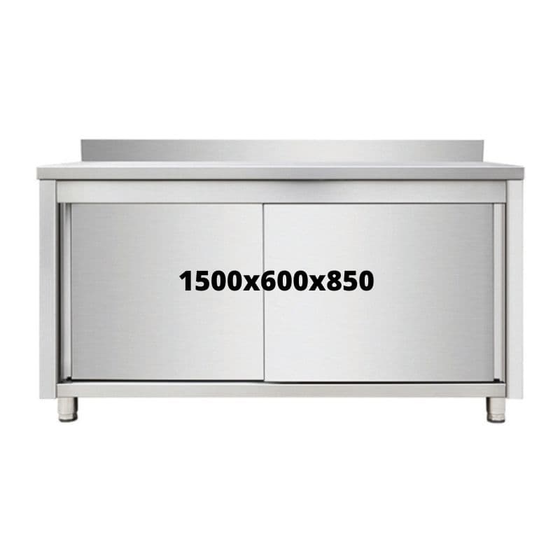 MEUBLE DE RANGEMENT INOX 1500X600X850  AVEC DOSSERET
