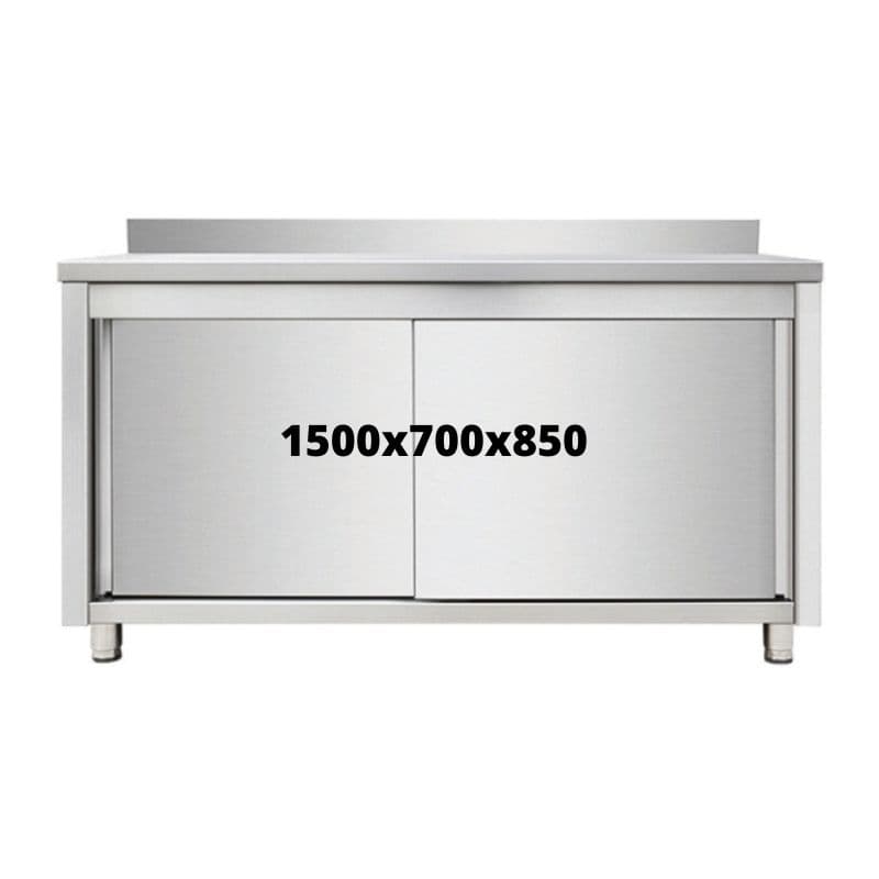 MEUBLE DE RANGEMENT INOX 1500X700X850  AVEC DOSSERET