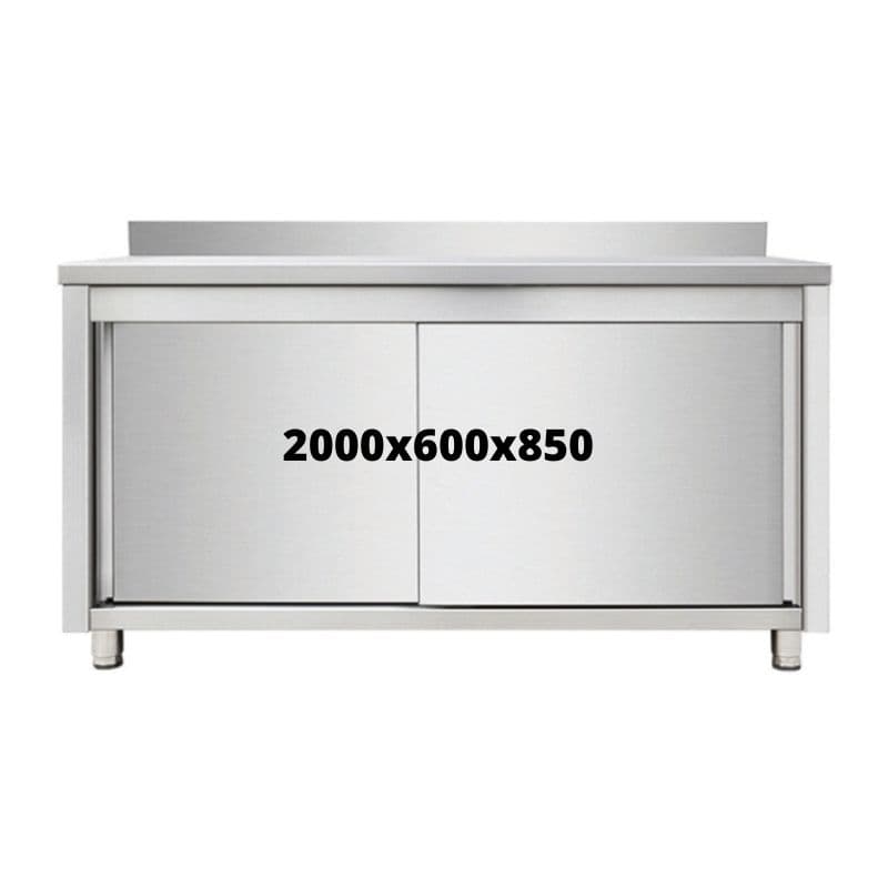 MEUBLE DE RANGEMENT INOX 2000X600X850  AVEC DOSSERET
