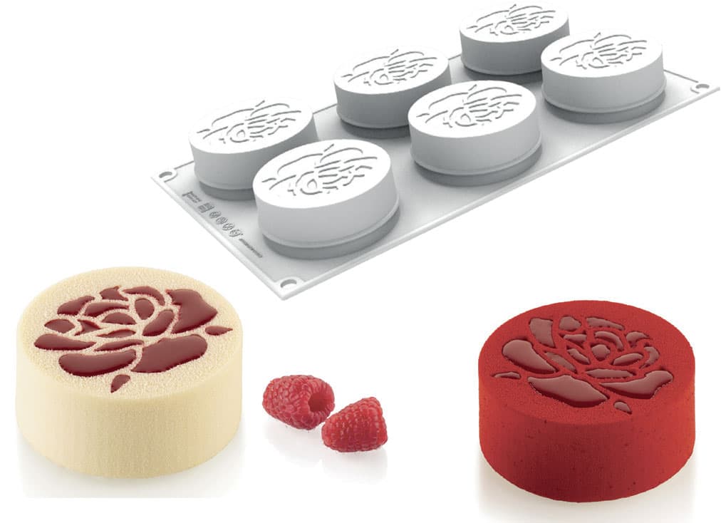 MOULE SILIKOMART PROFESSIONNEL 6 ROSES VALENTINE