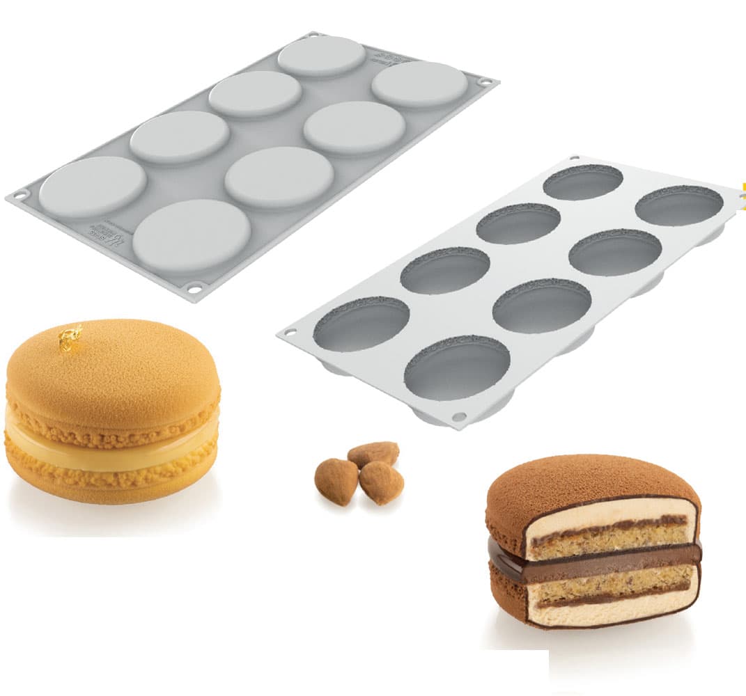 KIT MOULE SILIKOMART PROFESSIONNEL 8 EMPREINTES MACARONS - Image 2