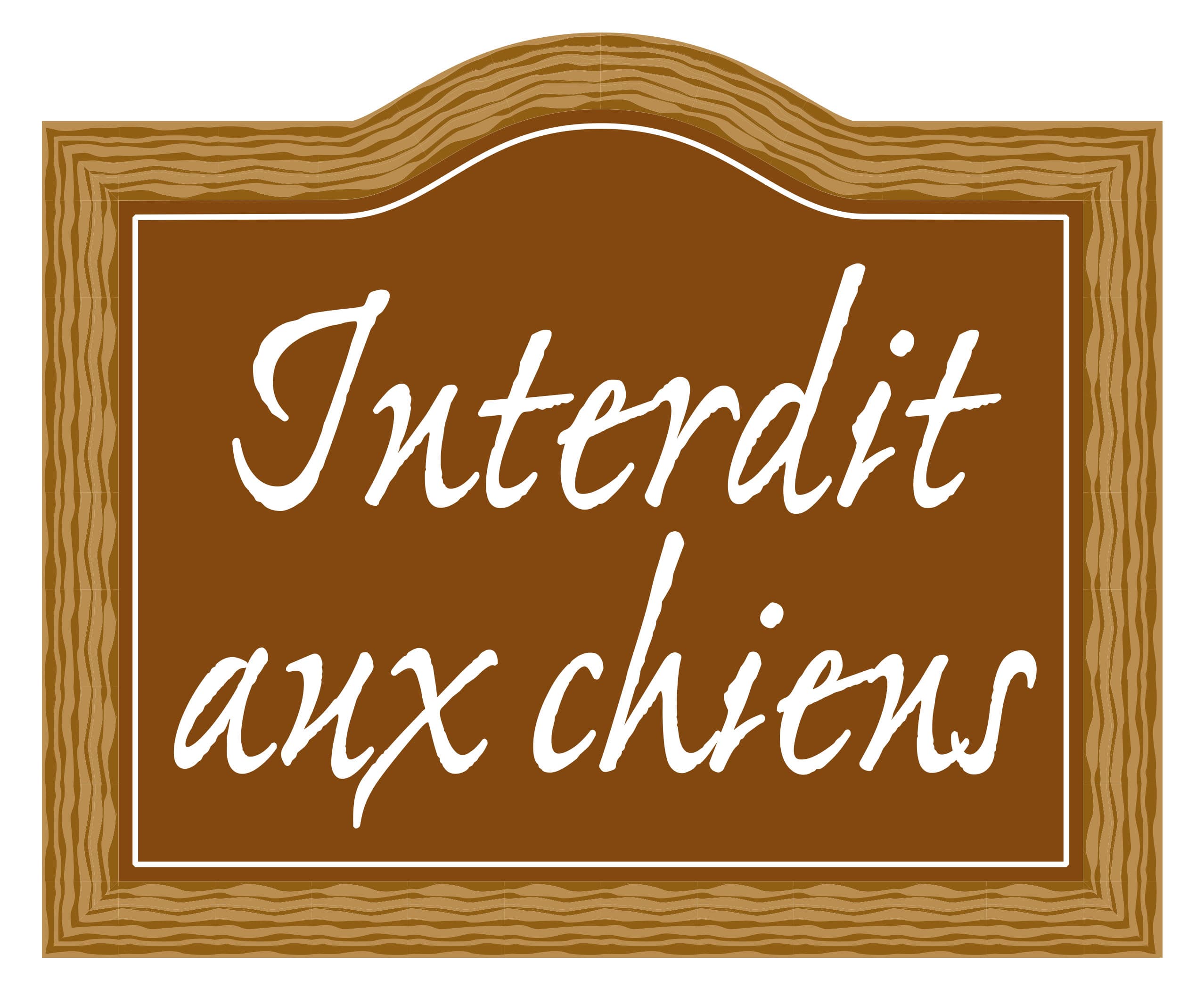 PANCARTE INTERDIT AUX CHIENS