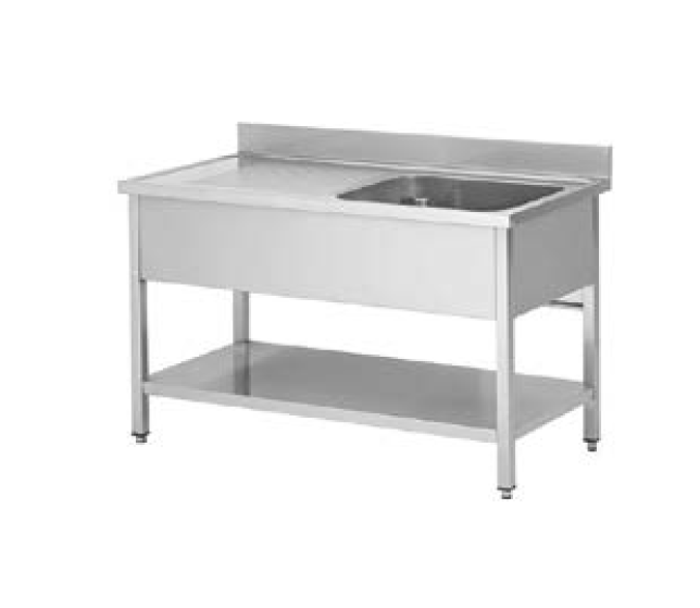 PLONGE INOX 1000X600X850  1 BAC-EGOUTTOIR A GAUCHE