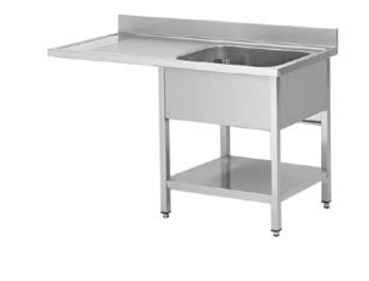 PLONGE INOX 1200X600X850 1 BAC-EGOUTTOIR A GAUCHE