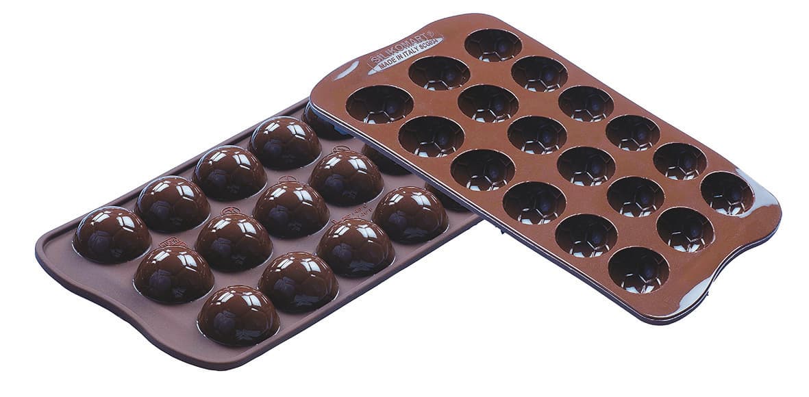 PLAQUE SILIKOMART PROFESSIONNEL 18 DEMI BALLONS - GAMME EASY CHOC