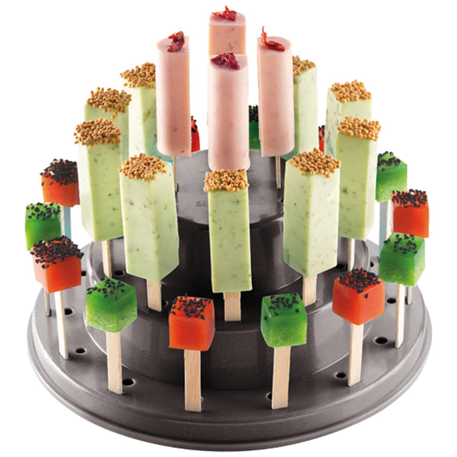 PRESENTOIR SUCETTES - FOND BLANC- CAPACITE 27 SUCETTES