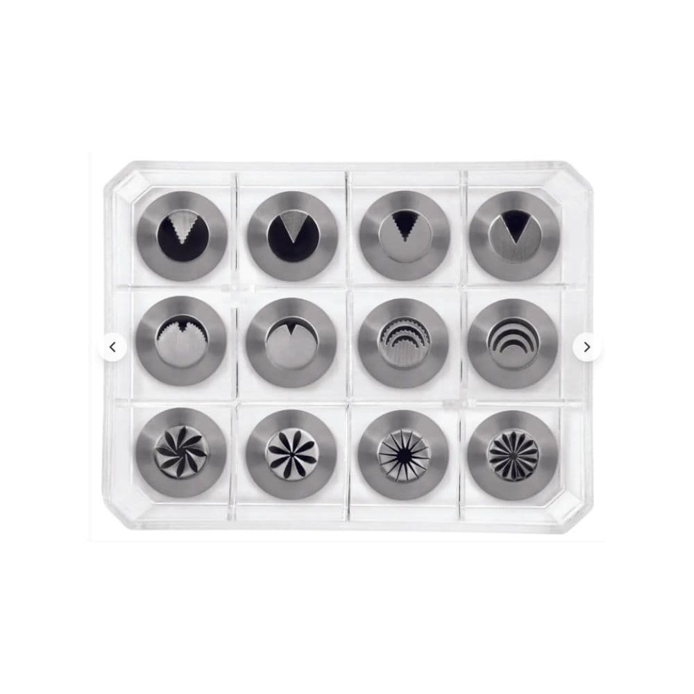 BOITE DE 12 DOUILLES INOX SPECIALES DECORS FLEURS - Ø 16 MM