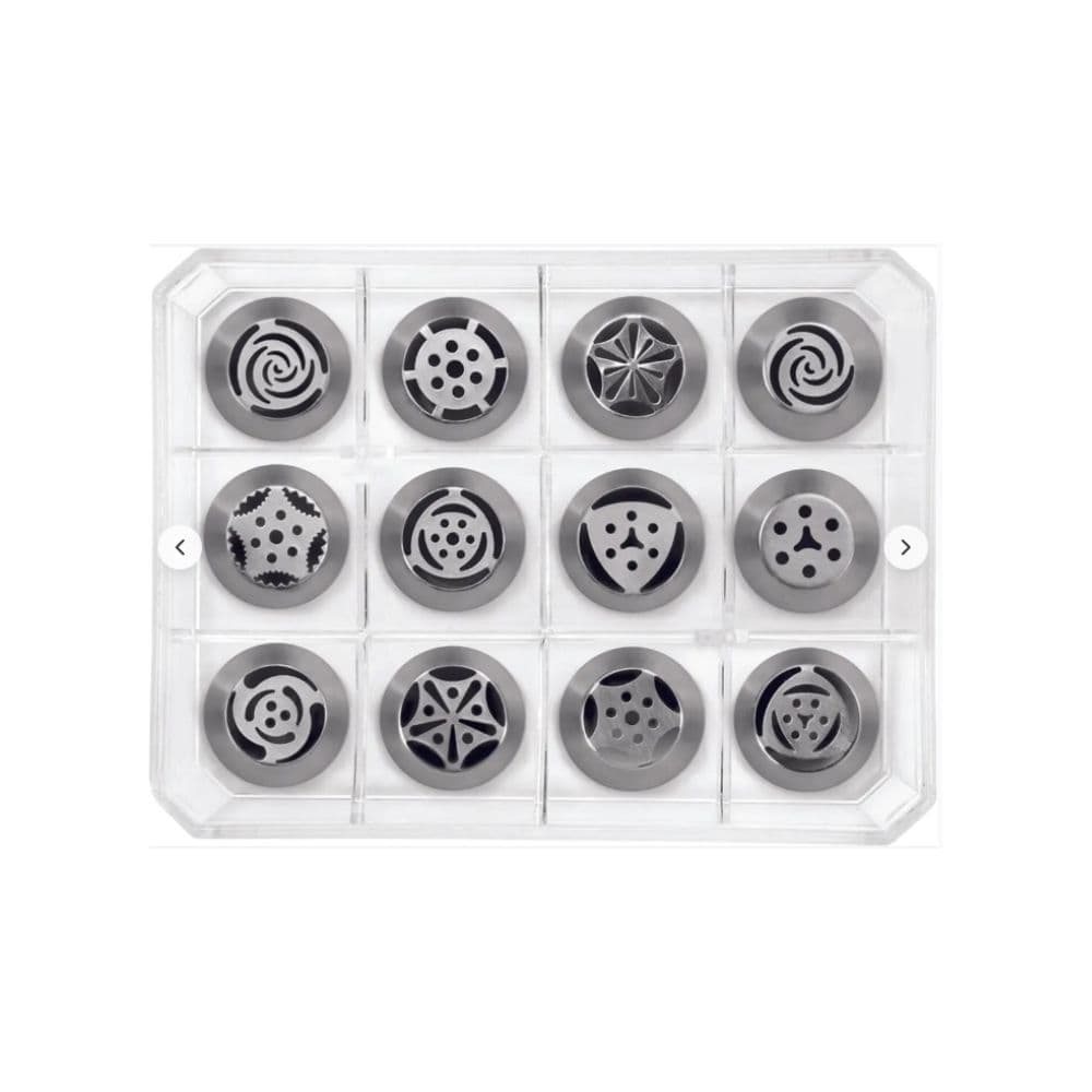 BOITE DE 12 DOUILLES INOX SPECIALES DECORS FLEURS - Ø 28 MM