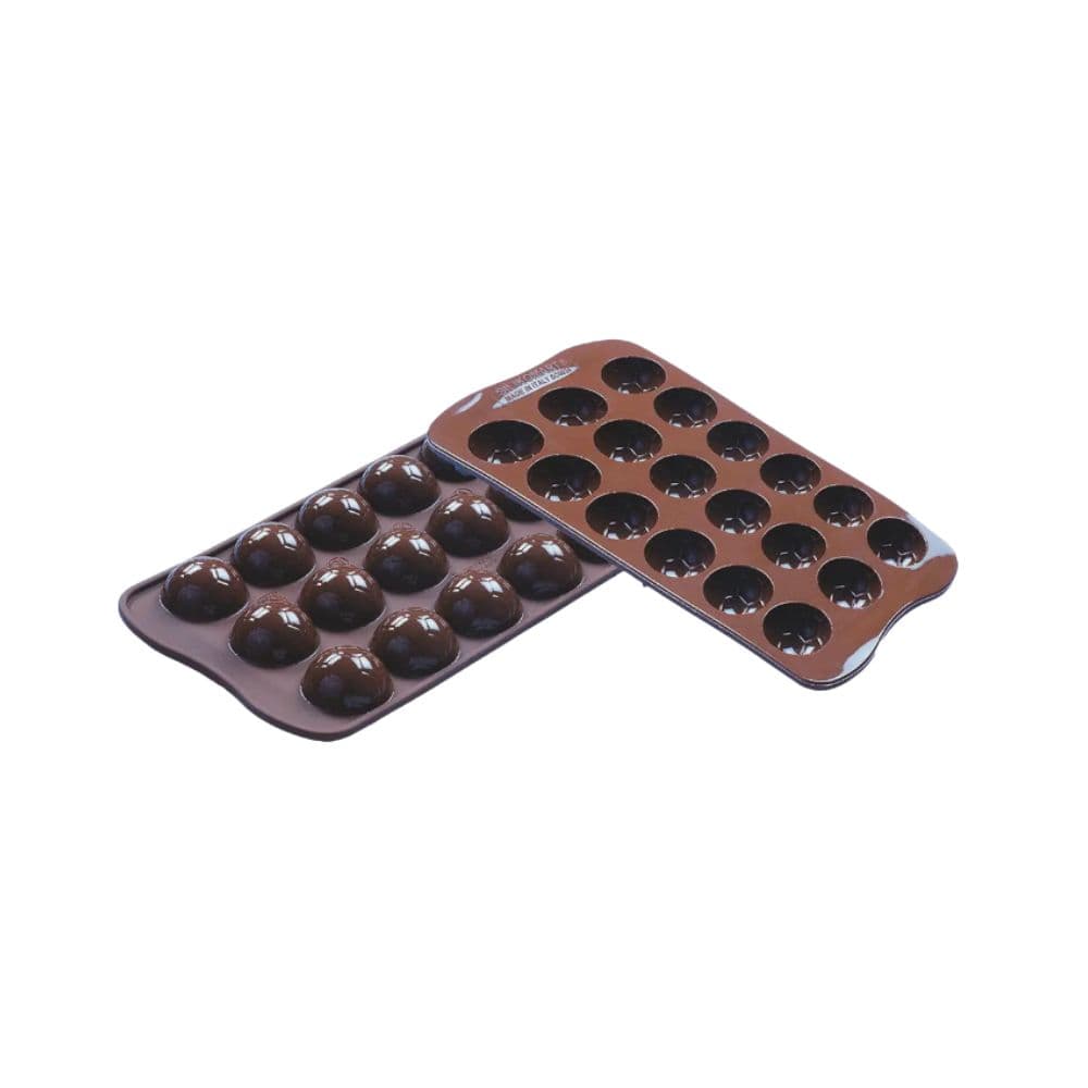 PLAQUE SILIKOMART PROFESSIONNEL 18 DEMI BALLONS - GAMME EASY CHOC