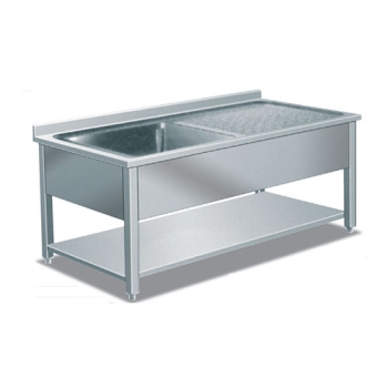 PLONGE INOX DEMONTABLE 1 BAC EGOUTTOIR A DROITE.