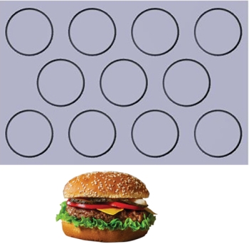 TOILE DE CUISSON MAE PROFESSIONNEL 11 HAMBURGERS diam 125 mm - GAMME FIBERMAE