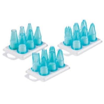 Assortiment de 12 douilles de pâtisserie polycarbonate bleu