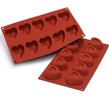 MOULE SILIKOMART PROFESSIONNEL SAVARINS COEURS -GAMME SILICON FLEX