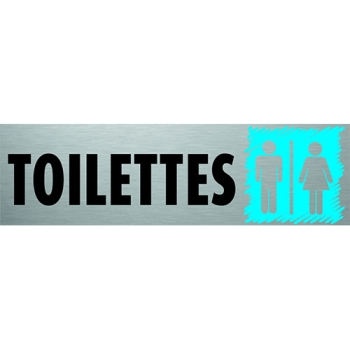 PLAQUE PVC ALU - ''TOILETTES''