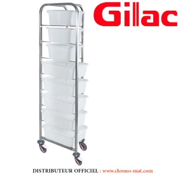 ECHELLE 8 NIVEAUX - INOX -  Avec 8 bacs ronds