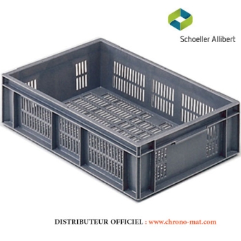 CAISSE GERBABLE 600x400 - 28 litres - Fond et parois ajourés