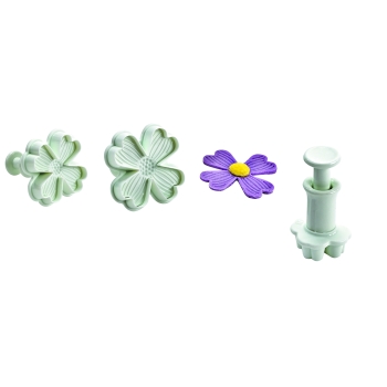 DECOUPOIR PLASTIQUE FLEUR- LE  JEU DE 3