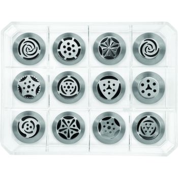 BOITE DE 12 DOUILLES INOX SPECIALES DECORS FLEURS - Ø 28 MM