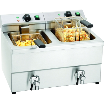 FRITEUSE 2X8 LITRES AVEC ROBINET DE VIDANGE