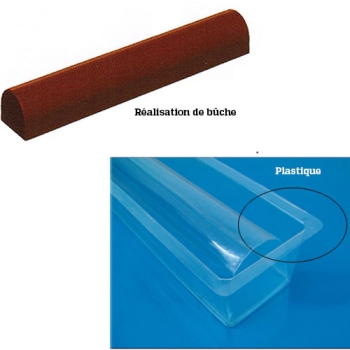 12 GOUTTIERES A BUCHE PLASTIQUE  RONDE  505x40x40 mm -( Bûchette)
