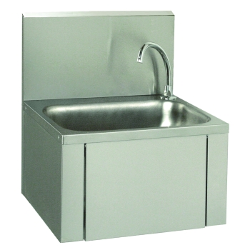 LAVE MAIN INOX - AVEC DOSSERET INCLINE A 30°