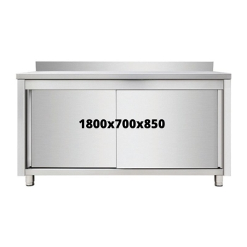 MEUBLE DE RANGEMENT INOX 1800X700X850  AVEC DOSSERET