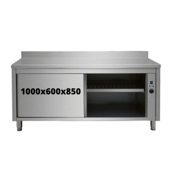 MEUBLE DE RANGEMENT CHAUFFANT INOX 1000X600X850 AVEC DOSSERET