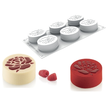MOULE SILIKOMART PROFESSIONNEL 6 ROSES VALENTINE