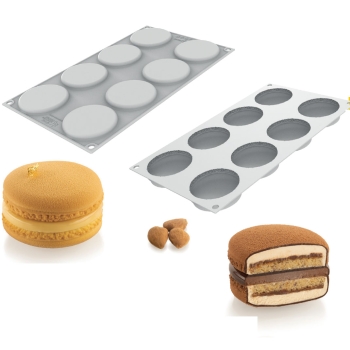 KIT MOULE SILIKOMART PROFESSIONNEL 8 EMPREINTES MACARONS