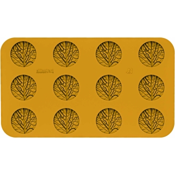 MOULE FLEXIBLE SILIKOMART PROFESSIONNEL 12 RONDS FEUILLES DE CHOUX - GAMME NATURAE