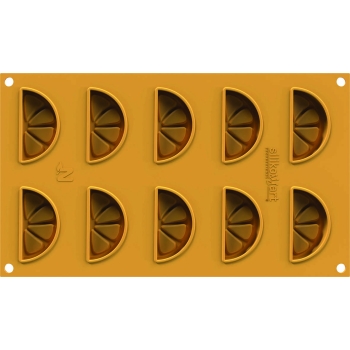 MOULE FLEXIBLE SILIKOMART PROFESSIONNEL 10 TRANCHES DE CITRON - GAMME NATURAE