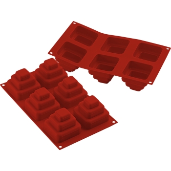 MOULE SILIKOMART PROFESSIONNEL 6 MINI WONDER CAKES CARRES - GAMME SILICON FLEX