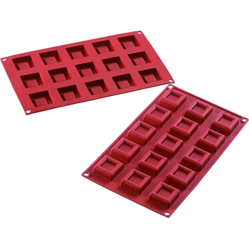 MOULE SILIKOMART PROFESSIONNEL 15 CARRES - GAMME SILICON FLEX