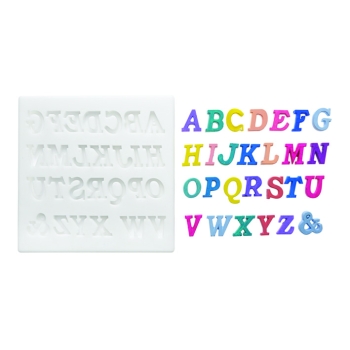 MOULE SILIKOMART PROFESSIONNEL ALPHABET - DIM MAX 18X15 MM - GAMME SUGARFLEX