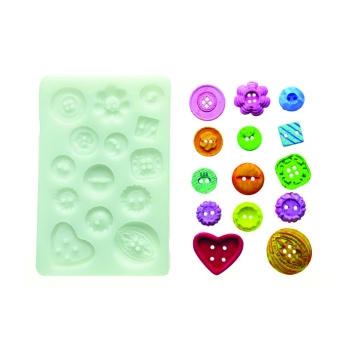 MOULE SILIKOMART PROFESSIONNEL BOUTON - DIM MAX 26X26 MM - GAMME SUGARFLEX