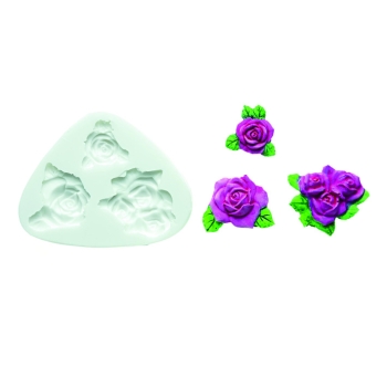 MOULE SILIKOMART PROFESSIONNEL ROSE - DIM MAX 51X42 MM - GAMME SUGARFLEX