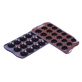 PLAQUE SILIKOMART PROFESSIONNEL 18 DEMI BALLONS - GAMME EASY CHOC