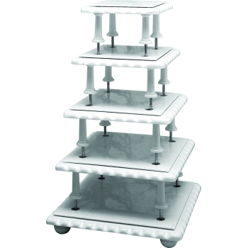 PRESENTOIR PLASTIQUE PLATEAUX CARRES 5 NIVEAUX