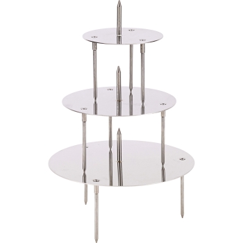 OSSATURE INOX 3 PLATEAUX POUR WEDDING CAKE
