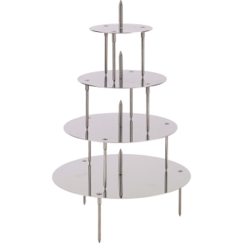 OSSATURE INOX 4 PLATEAUX POUR WEDDING CAKE