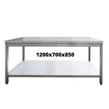 TABLE INOX 1200X700X850  SANS DOSSERET