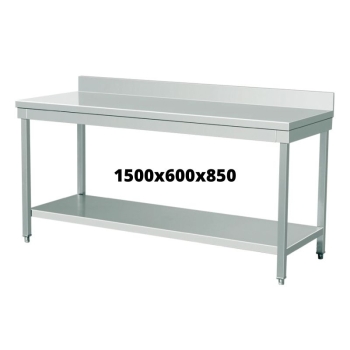 TABLE INOX 1500X600X850 AVEC DOSSERET